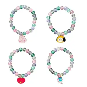 Jewelsbysirani Pack Of 4 (Cooky,Tata,Chimmy,Mang) Cute Korean BTS Character Charms Beads Bracelet Combo For Women And Girls|Accessories Gift For BTS Army