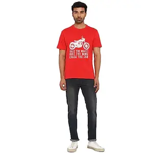 ROYAL ENFIELD Race The Wave Red T-Shirt (XL) 44 CM