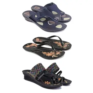 Women's Comfortable Sandal,Casual Lightweight Sandal for Everyday Wear | TBS-(3-COMBO)-1973-O20-1952-7