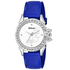 Mikado Silver Blue Wrist Watch for Women