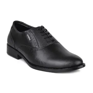 Red Chief Black Genuine Leather Formal Oxford Shoes for Men