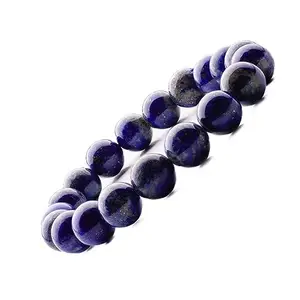 Plus Value Natural Lapis Lazuli Aaa+ Stylish Lajward Lajwart Crystal Bracelet for Men Women Boys Girls (Beads Size 10 Mm)