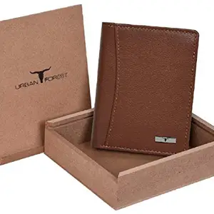 URBAN FOREST Orlando Redwood Leather Wallet for Men - Packed in Premium Wooden Box for Festive Gifting