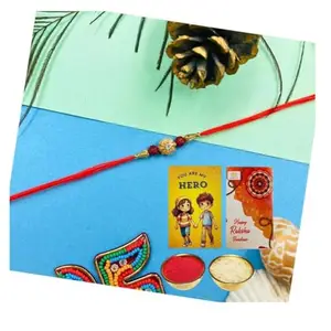 JAICRAFTPUR RAGHAV CRAFTS Elegant Rakhi for Your Bhayia and Bhabhi|Siblings|on this Raksha Bandhan Celebration(R J24SSG0219)