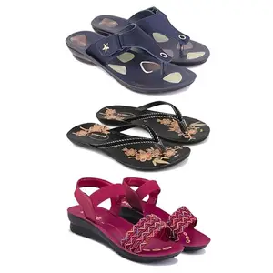 Women's Comfortable Sandal,Casual Lightweight Sandal for Everyday Wear | TBS-(3-COMBO)-1973-O20-1934-5