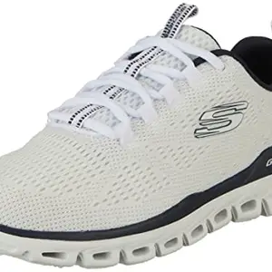 Skechers Mens Glide-Step - Fasten UP White/Navy Casual Shoe - 6 UK (7 US) (232136)
