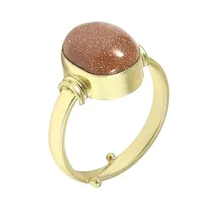 8.25 Ratti Sunstone Original 7.42 Carat Heliolite Stone Adjustable Ring For Men And Women With Lab Certified