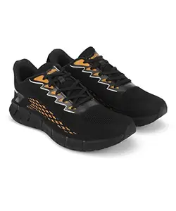 Aqualite Latest Casual Shoes ||Sneakers for Men||Running Shoes for Men || Sport Shoes for Mens || Memory Foam Insole Walking Shoes for Men, Black & Gold, UK 9