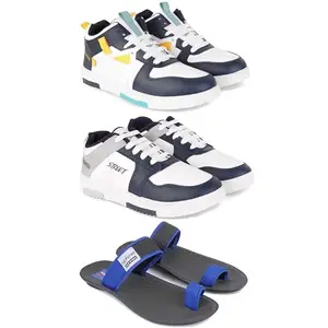 DRACKFOOT Men's Stylish Casual Shoes | Comfortable & Trendy Daily WearPremium Casual Shoes for MenGRT-(3-Combo)-1074-1075-3134-8 Multicolor