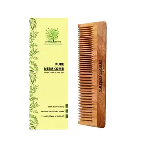 Enable Nature Regular Neem Wood Comb |2 in 1 comb | Suitable for All Hair Types | Ideal for Daily Hair Care Routine | Promotes Healthy Scalp & Reduces Hair Breakage | Pack of 1