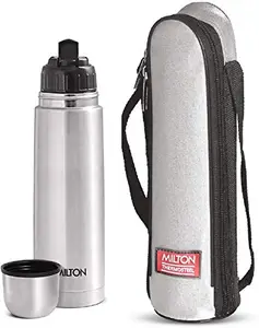 Milton Flip Lid 500 Thermosteel Water Bottle 500 ml, 24 Hr Hot and Cold I Leak Proof Lid with Jacket, ISI Certified I Vacuum Insulated I for Office, Gym, School I Red