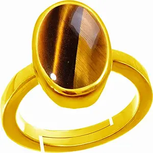 STONEFLEX 11.25 Ratti 10.50 Carat Natural Tiger Eye Ring Original Certified Tiger’s Eye Ring Oval Cut Gemstone Astrological Ring