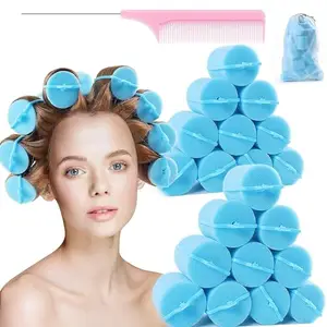 APOEM Jumbo Foam Sponge Hair Roller Soft Sleeping rollers Curvy Wavy Hairstyle Curling Hair Styling Tools 24 Pieces Use For Long Hair Short Hair Ladies And Children 2"X2.75"(Blue) (blue)