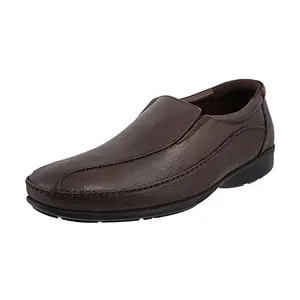 Mochi Men Red Leather Casual Shoes-9 UK (43 EU) (19-4388)