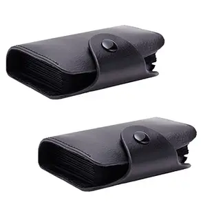 Stealodeal Black RFID Blcoking Leather ATM/Credit/Debit 15 Slots Men Card Holder (Pack of 2)