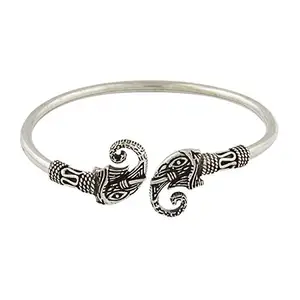 Ahilya Jewels 92.5 Sterling Silver Elephant Gaji Adjustable Kada| Gifts for Women,Men and Unisex | With Certificate of Authenticity and 925 Stamp