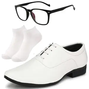 Vitoria Wonderfull Looks Menl Men White Lace Formal Shoes with White Socks & Computer Black Frame/8