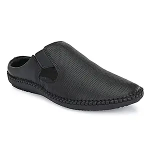 Octa marc men's Genuine Black Leather Sandals
