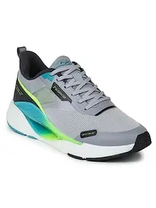 ABROS Thoros Running Sports Shoes Breathable Upper Fish Net with Hyperfuse Sole Memory Foam Insole Casual Walking & Gym Shoes for Mens (Eng.Grey/Charcoal Grey 8)
