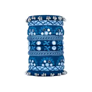 TaashaCraft Godavari Cotton Thread Bangles Set, Handmade Cotton Dori Bangle Set for Women & Girls Size 2.4 Set of (10 Bangles)