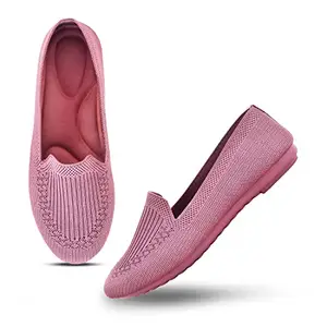 Froh Feet Textured Ballerinas for Womens & Girls FWD-1-Peach-38