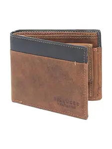 TEAKWOOD LEATHERS Men_ TAN Genuine Leather Two FOLD Wallet
