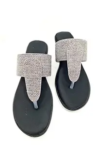 WOMEN FASHION SLIPPER (GREY, numeric_6)