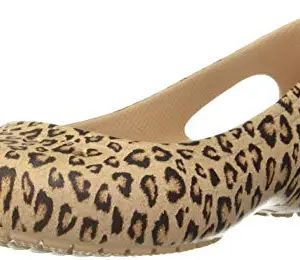 crocs Women's Kadee Printed Flat W Leopard/Gold Slipper-9 UK (42.5 EU) (11 US) (205862-98R)