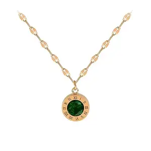 MYKI Studied grace & Aesthetic Roman Numbers Pendant Chain For Women & Girls