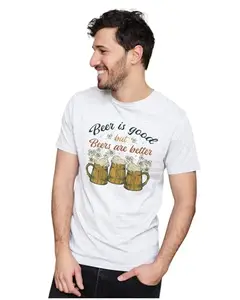 ALLEN BLACK Men's & Women's Regular Fit 100% Cotton T-Shirt (SAIptBEQU3-White S Men Round_)