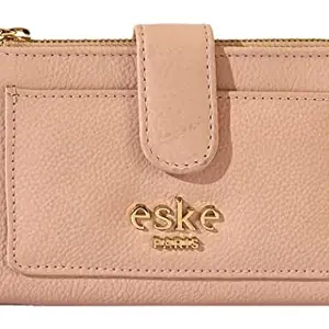eske Percy - Two fold Wallet - Genuine Quilted Leather - Ladies Purse - Holds Cards, Coins and Bills - Compact Design - Pockets for Everyday Use - Travel Friendly - Water Resistant - for Women