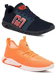 TYING Multicolor (9346-9370) Men's Casual Sports Running Shoes 7 UK (Set of 2 Pair)