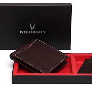 WildHorn Men Brown Genuine Leather Wallet Gift Set Combo