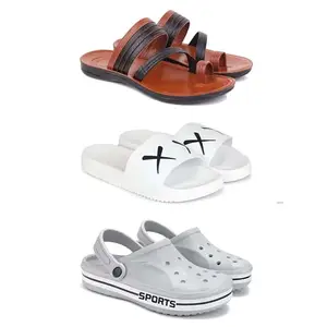 DRACKFOOT Men's Sandals | Lightweight Wear| Stylish & Easy to Wear For Men's GR-SAN-(3-COMBO)-3151-3029-3067-7