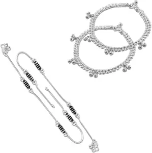 Lila Jewellery Traditional Jewellery For All Occassions Anklets Payal Pair for Women/Girls Alloy Anklet - Bzr_Combo Payal-112 & 123-(1-Pair Each)