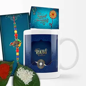 SUPPRO Gift for Brother Coffee Mug with Rakhi Set (Mug, Rakhi, Roli chawal and Greeting Card) A- M38-K9