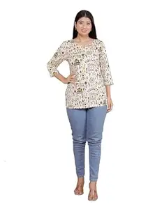 Amrira Crafts Women's Rayon Printed Short Kurti Stylish Kurta for Women Trendy Short Kurta for Daily & Office Wear PR1