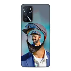 Screaming Ranngers Designer Printed Hard Matt Finish Mobile Case Back Cover with Mobile Holder for Oppo A16 / A53s 5G / A55 5G (Virat Kohli/Sports/Cricket/chikoo)