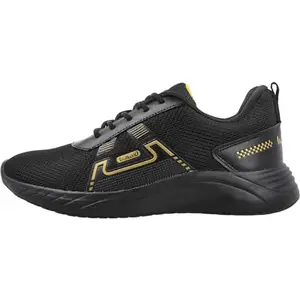 WALKAROO Gents Black Gold Sports Shoe (WS3065) 8 UK