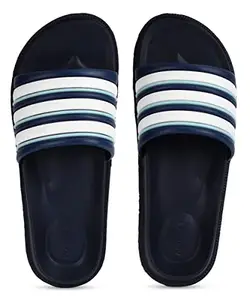 Aqualite Flip Flops for Man, Slip-on Comfort and Flat Base Lightweight Footwear for Man with EVA Upper & Sole, Ideal for Casual wear, Travel, and Relaxed Style as Slippers for Men Blue Size-7