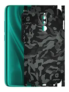 AtOdds - Redmi 8 Mobile Back Skin Rear Screen Guard Protector Film Wrap with Camera Protector (Coverage - Back+Camera+Sides) (Black Camoflage)