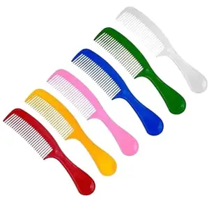 Wide-Tooth Hair Combs, Set of 6, Multi-Color, Detangling Handle Design