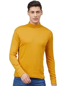 CHKOKKO Men's Winter Wear Cotton High Neck Full Sleeves Regular Fit T-Shirt