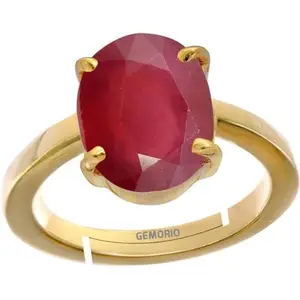BARMUNDA gems 10.00 Ratti Natural Certified Ruby Manik Gemstone Panchdhatu Ring for Men & Women