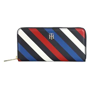 Tommy Hilfiger Rosa Leather Zip Around Wallet Handbag for Women - Navy, 12 Card Slots