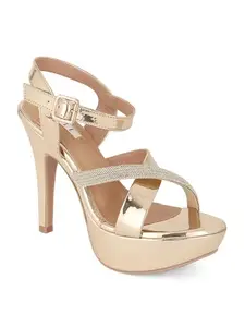Elle Women Sandal, Gold, UK-8