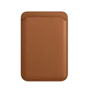 AIW 2020 Official i12 Leather Wallet with Mag-Safe, Suitable for iPhone 12 Mini/Pro/Max, with Mag-Safe Magnet and RFID Design, Logo on Back (Saddle Brown)