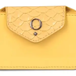 Monadaa Claire Woman Fancy Faux Leather Wallet for Credit, Debit with Multi Card Slots, Party Purse (Yellow)