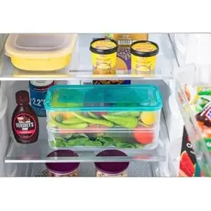 2 Step Fridge Storage Container for vegetablesfruitsfishmeat Space Saving Design. (Navy Blue) | Design - 143| for Home and Kitchen