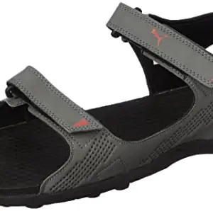 Puma Mens Champ Dark Shadow-Puma Black-High Risk Red Flip Flop -10 UK (38130502)